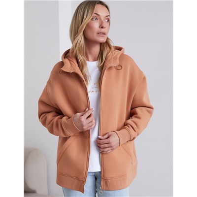 Худи на молнии из премиального футера трехнитки с начесом