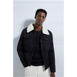 Мужская теплая куртка ZAR*A рубашечного кроя с воротником из искусственного меха