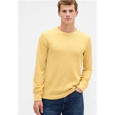 Waffle-Knit Crewneck T-Shirt