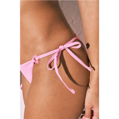 Braga bikini brasileña textura crinkle rosa