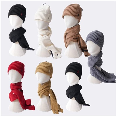 Вязаный комплект из шарфа и шапки РАЛЬ*Ф Л