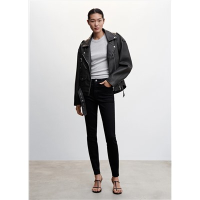 Jeans skinny tiro alto