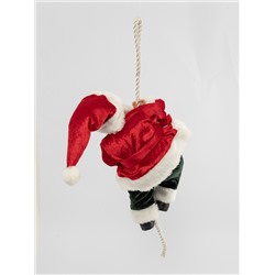 Изделие декоративное, 40 см, подвесное, полиэстер, Санта на канате, New year