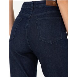 Koyu İndigo Mom Fit Jean Pantolon