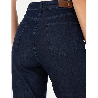 Koyu İndigo Mom Fit Jean Pantolon