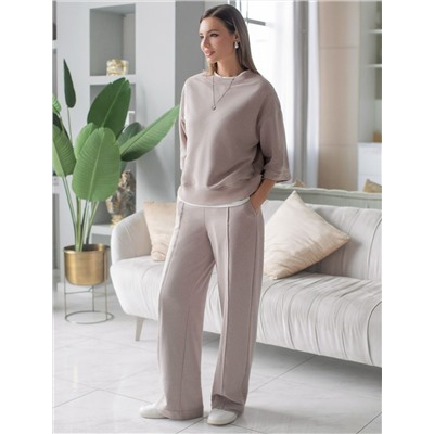 Свитшот свободный из петельчатого футера двухнитки с эластаном