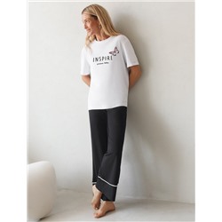 Футболка с принтом свободная эластичная из премиального хлопка