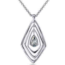 Кулон Румба (кристаллы SW серо-голубые; покрытие родий) 88-93см, Есть комплект