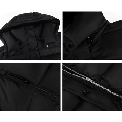 Женская короткая черная куртка-пуховик на белом утином пуху