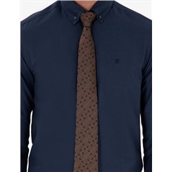 Lacivert Slim Fit Uzun Kollu Gömlek