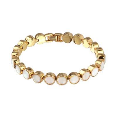 Браслет Амфитрита (перламутр 6мм; покрытие золото) 18-20см, Есть комплект