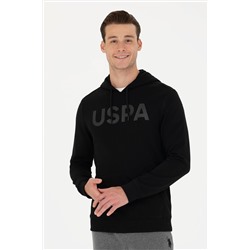 Erkek Siyah Kapüşonlu Basic Sweatshirt