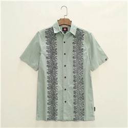 Мужская рубашка с напечатанным растительным принтом  Quiksilve*r 👕