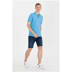 Erkek Turkuaz Basic Polo Yaka Tişört