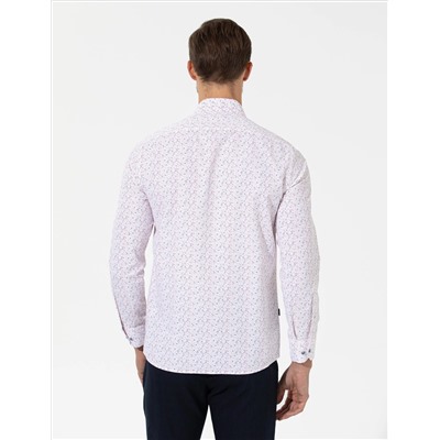 Kırmızı Slim Fit Uzun Kollu Gömlek