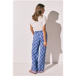 Pantalón largo estampado sello azul