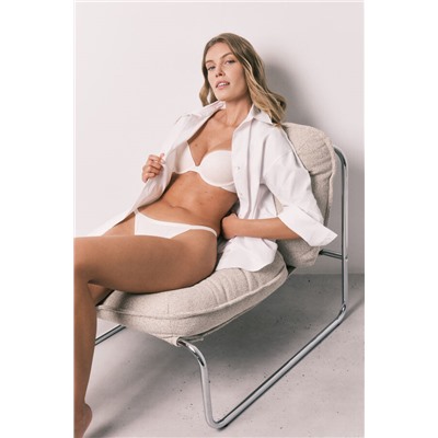 Sujetador push up algodón canalé beige GORGEOUS