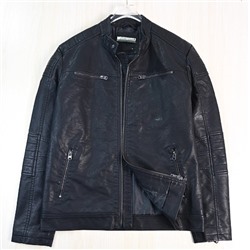 Стильная повседневная куртка в мотоциклетном стиле из мягкой искусственной кожи