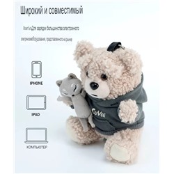 Объемный плюшевый брелок - powerbank. 10000 мАч.