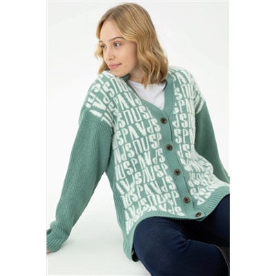 Kadın Mint Triko Hırka