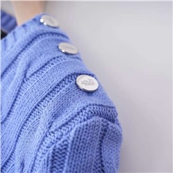 Женский хлопковый пуловер с красивыми вывязанными косами и вышивкой логотипа ✔️Ralp*h Laure*n