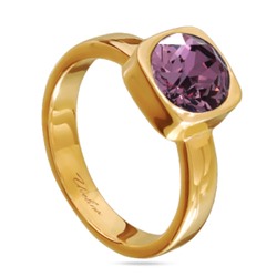 Кольцо Теннис (кристаллы SW аметист 8мм; покрытие золото), Есть комплект