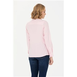 Kadın Pembe Uzun Kollu Basic Gömlek