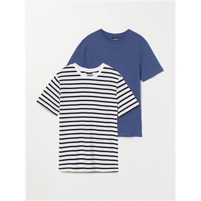 PACK OF 2 PLAIN AND STRIPED T-SHIRTS