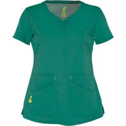 Vivi by Peaches Joy Henley Neck Scrub Top