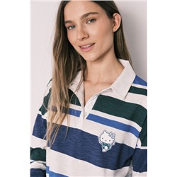 Pijama largo Hello Kitty algodón polo rayas
