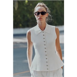 PEPLUM KNIT VEST TO