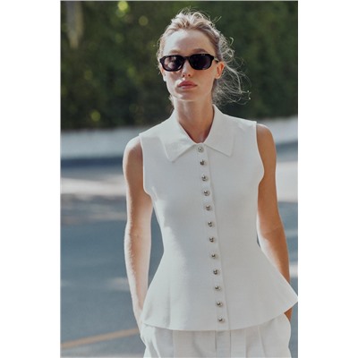 PEPLUM KNIT VEST TO