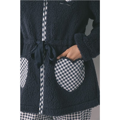 Bata midi borreguito Smiley azul