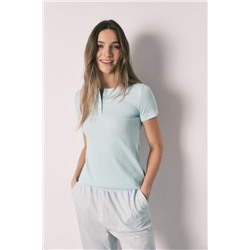 Pijama manga corta verde cuadros Vichy