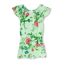 Girls Short Sleeve Floral Print Woven Romper