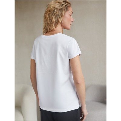 Свободная футболка с принтом из премиального хлопка с эластаном