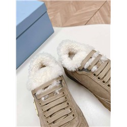 Зимние кеды   Prad*a   Натуральная замша, шерсть  Реплика 1:1