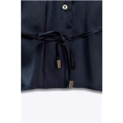 SATIN SHIRT WITH BELT