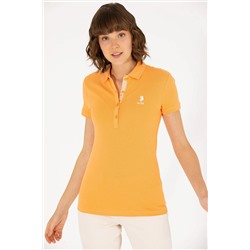 Kadın Turuncu Basic Polo Yaka Tişört