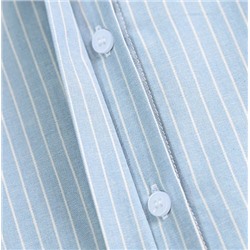 Хлопковая свободная повседневная рубашка средней длины с короткими рукавами