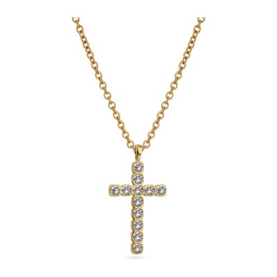 Кулон Теннис (кристаллы SW белые 4мм; покрытие золото) 50-55см, Есть комплект