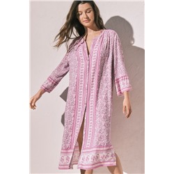 Camisola larga estampado flores cenefa