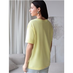 Свободная футболка с принтом из премиального хлопка с эластаном