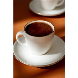 Navarre 6 Kişilik 12 Parça Kahve Fincan Takımı - Beyaz/Gold - 85 ml