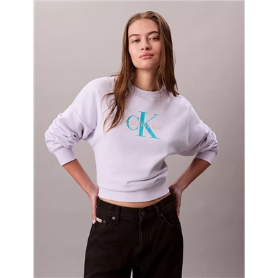 Monogram Logo Fleece Relaxed Sweatshirt