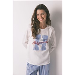 Pijama largo algodón Harry Potter rayas