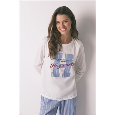Pijama largo algodón Harry Potter rayas