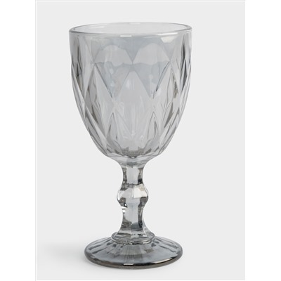 Бокал-кубок для вина, 300 мл, стекло, серый, Diamond color