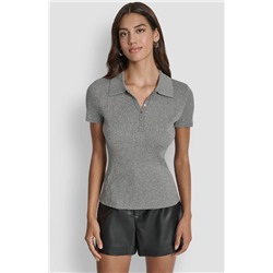 POLO RIB SWEATER WITH LUREX