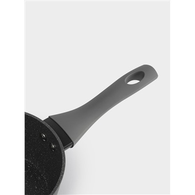 Ковш, 16 см, 1,3 л, с крышкой, с покрытием, алюминий, серо-черный, Robust